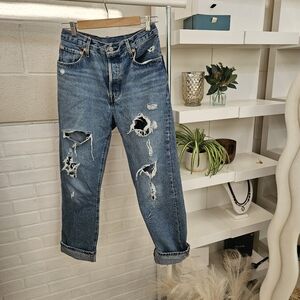 Straight Leg Jeans With Nipped Waist
